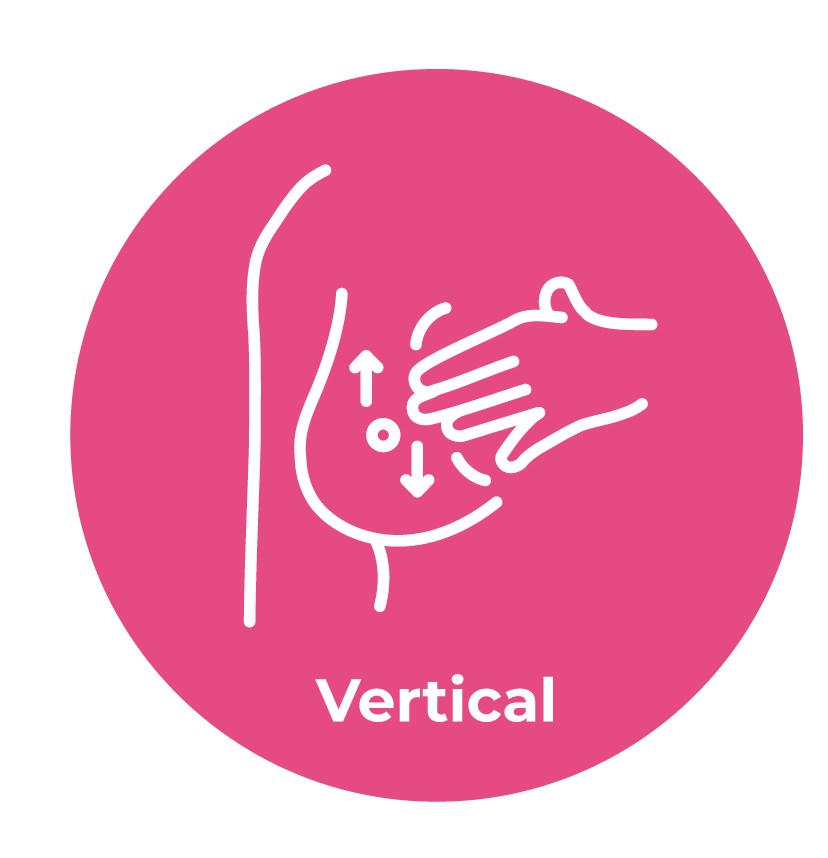 Autoexamen de mamas: movimientos verticales de arriba hacia abajo